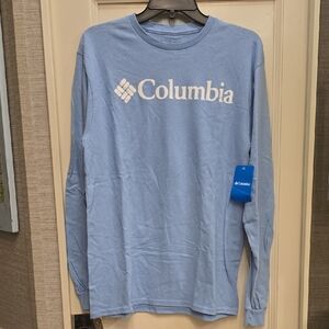 Columbia Blue Long Sleeve Tee with Crew Neck Sz M